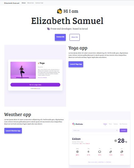 Screenshot of a trial responsive portfolio